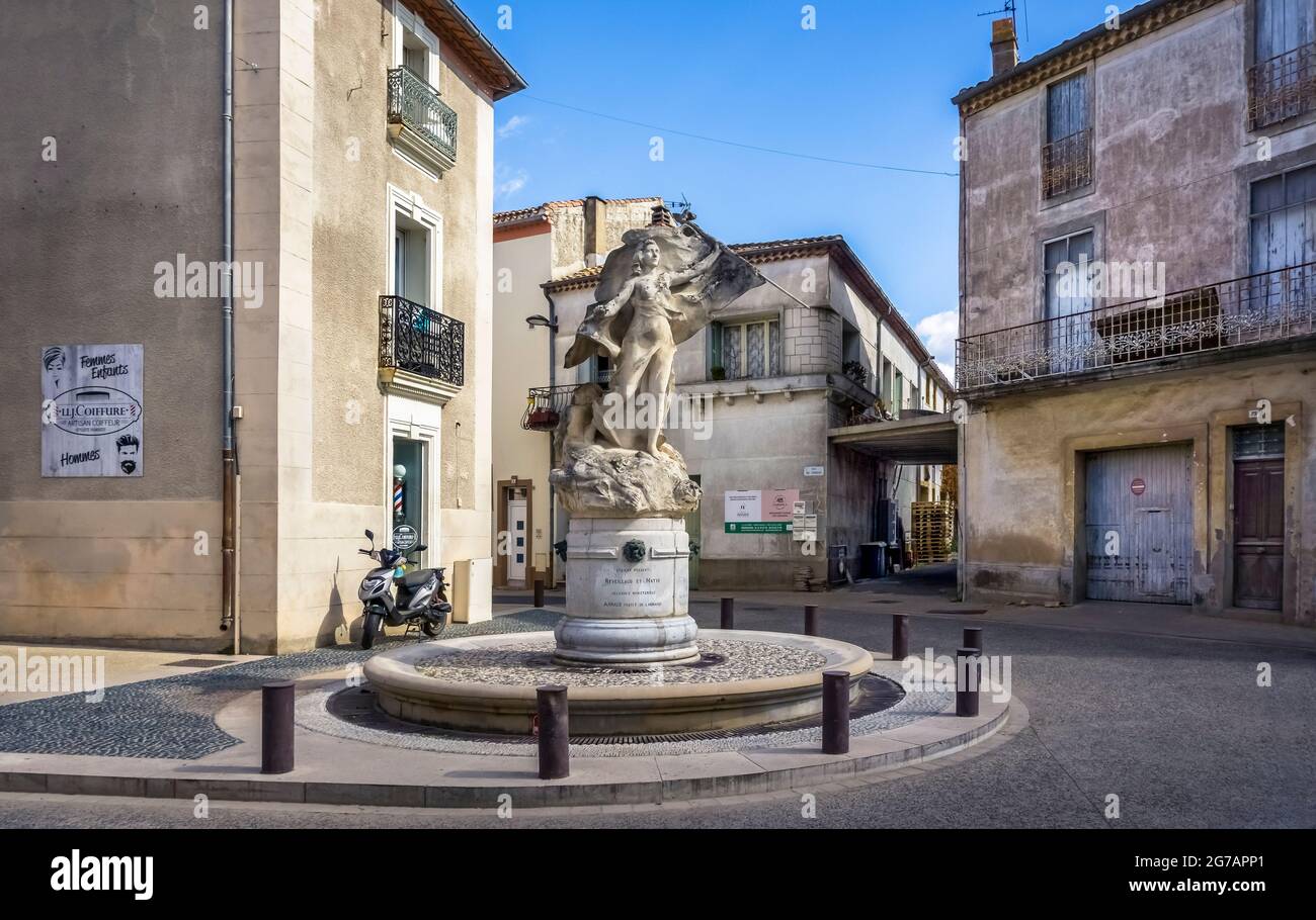 Place du Jeu de Paume in Montblanc. Stock Photo