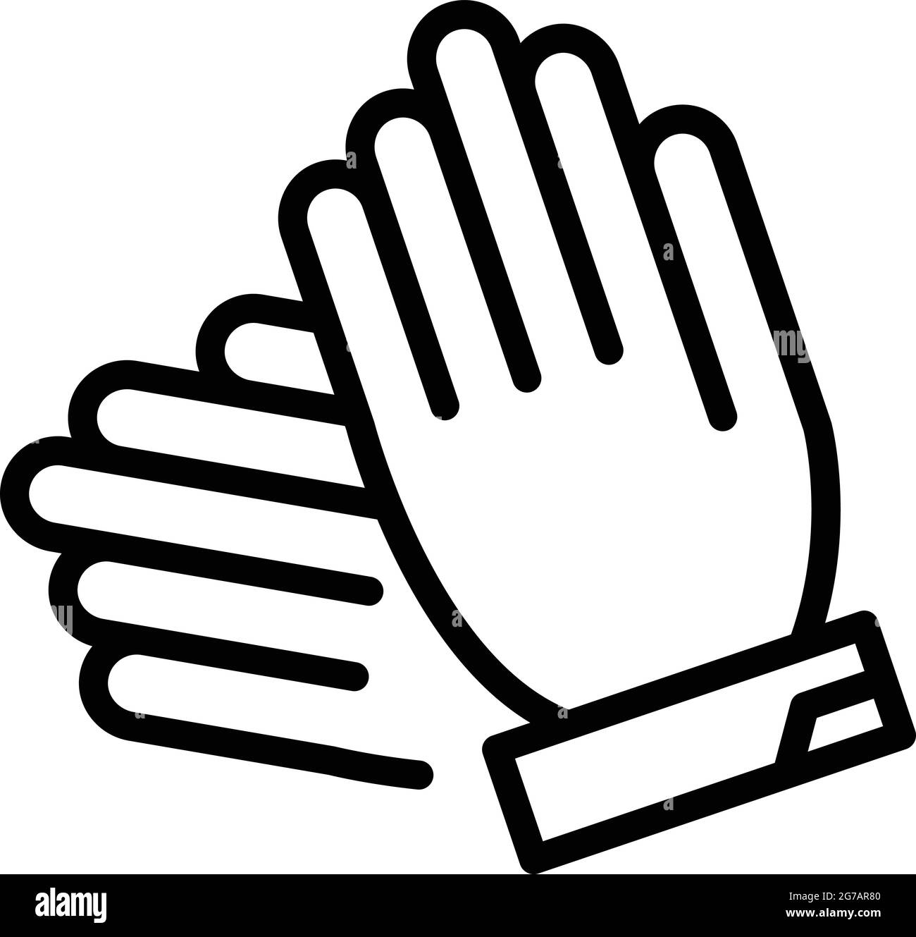 Clean handclap icon outline vector. People hand clap. Public