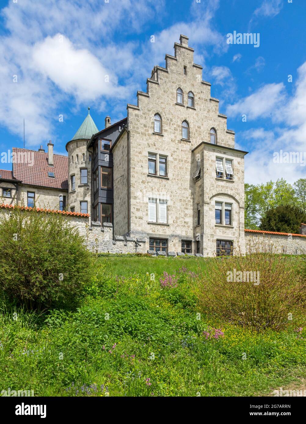 Lichtenstein Castle on the Swabian Alb near Honau in the Reutlingen district. The builder was Wilhelm Graf von Württemberg (later Duke of Urach), a cousin of the king. In the picture, the Princely Building Stock Photo