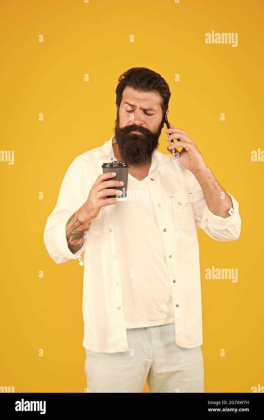 Serious bearded man speaking hi-res stock photography and images - Alamy