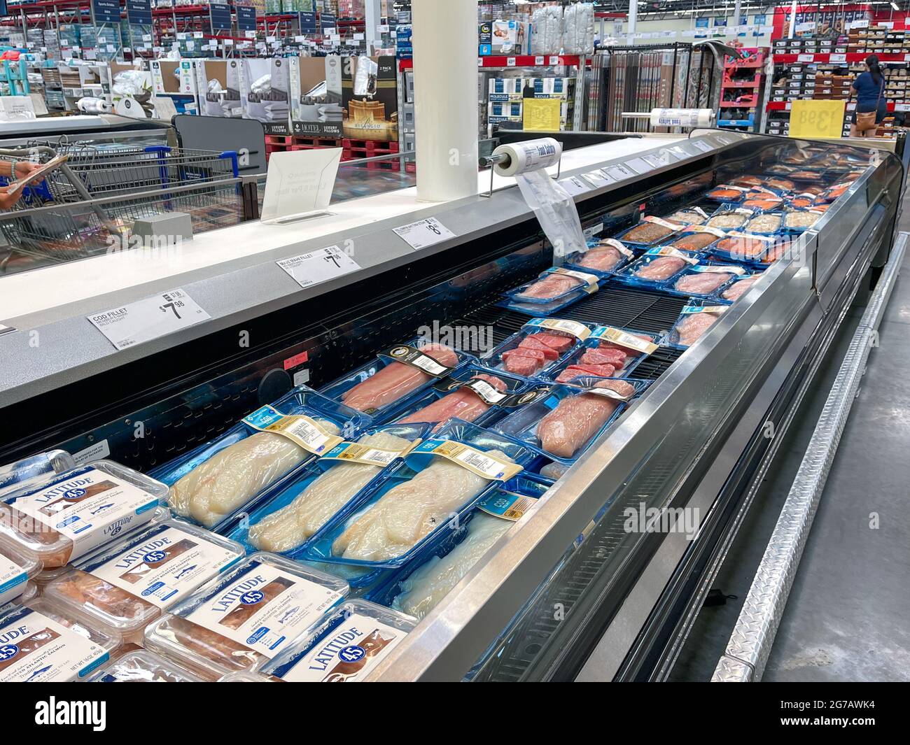 Orlando,FL USA May 31, 2021 A display of various fish in the seafood