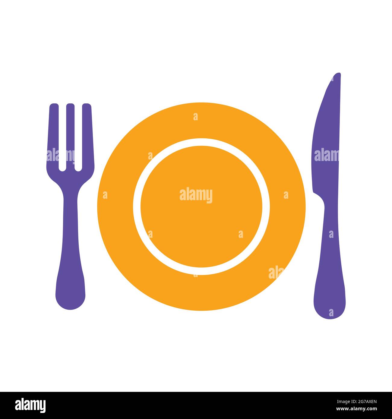 Dinner plate, knife and fork vector glyph icon. Graph symbol for cooking  web site design, logo, app, UI Stock Vector Image & Art - Alamy