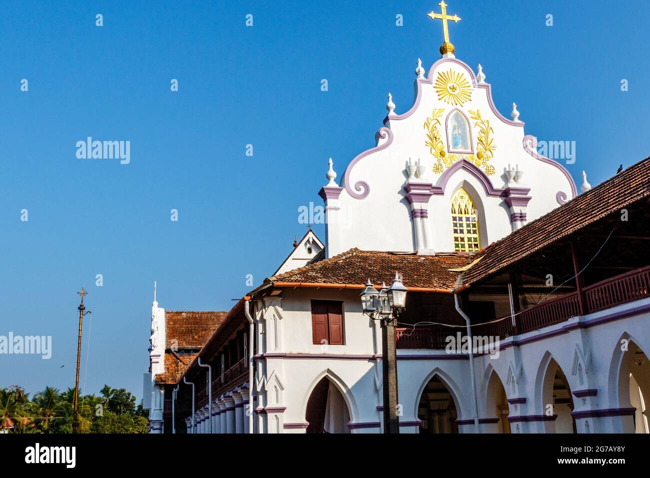 Facade of the St Thomas church in Palayur (Palayoor) in  the Thrissur district in Kerala state in southern India, Asia Stock Photo