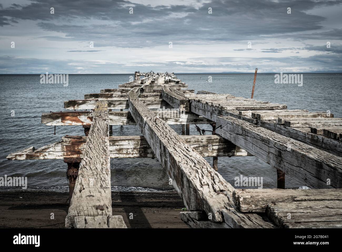 Jetty at the end of the world, Punta Arenas, Chile Stock Photo