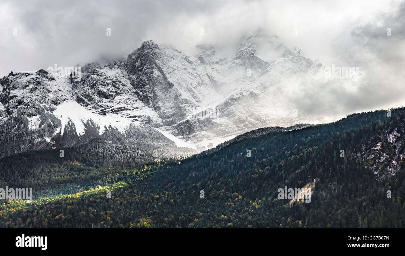 Zugspitze, Eibsee, Bavaria, Germany Stock Photo