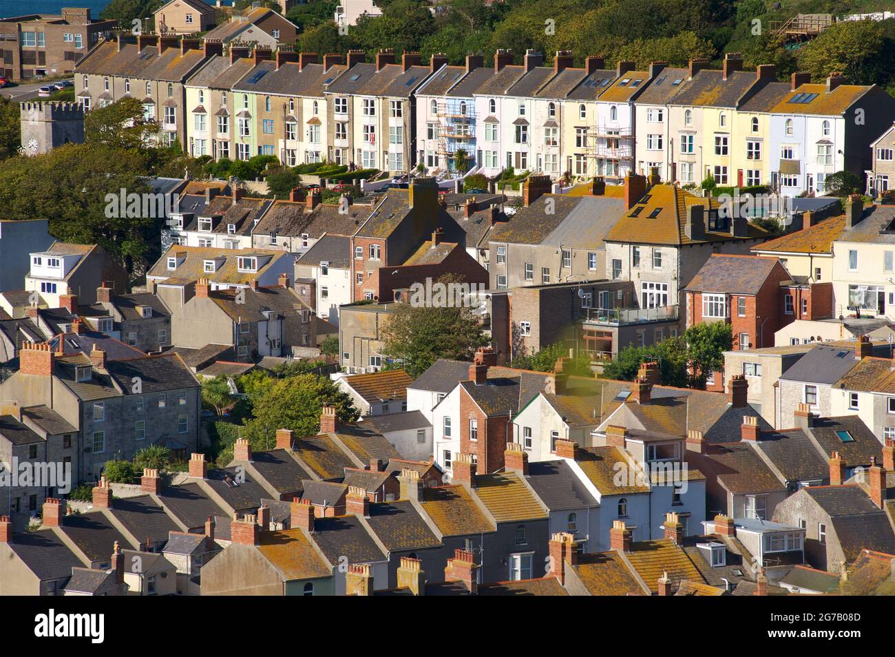 Residential houses, Fortuneswell, Underhill, Isle of Portland. Dorset