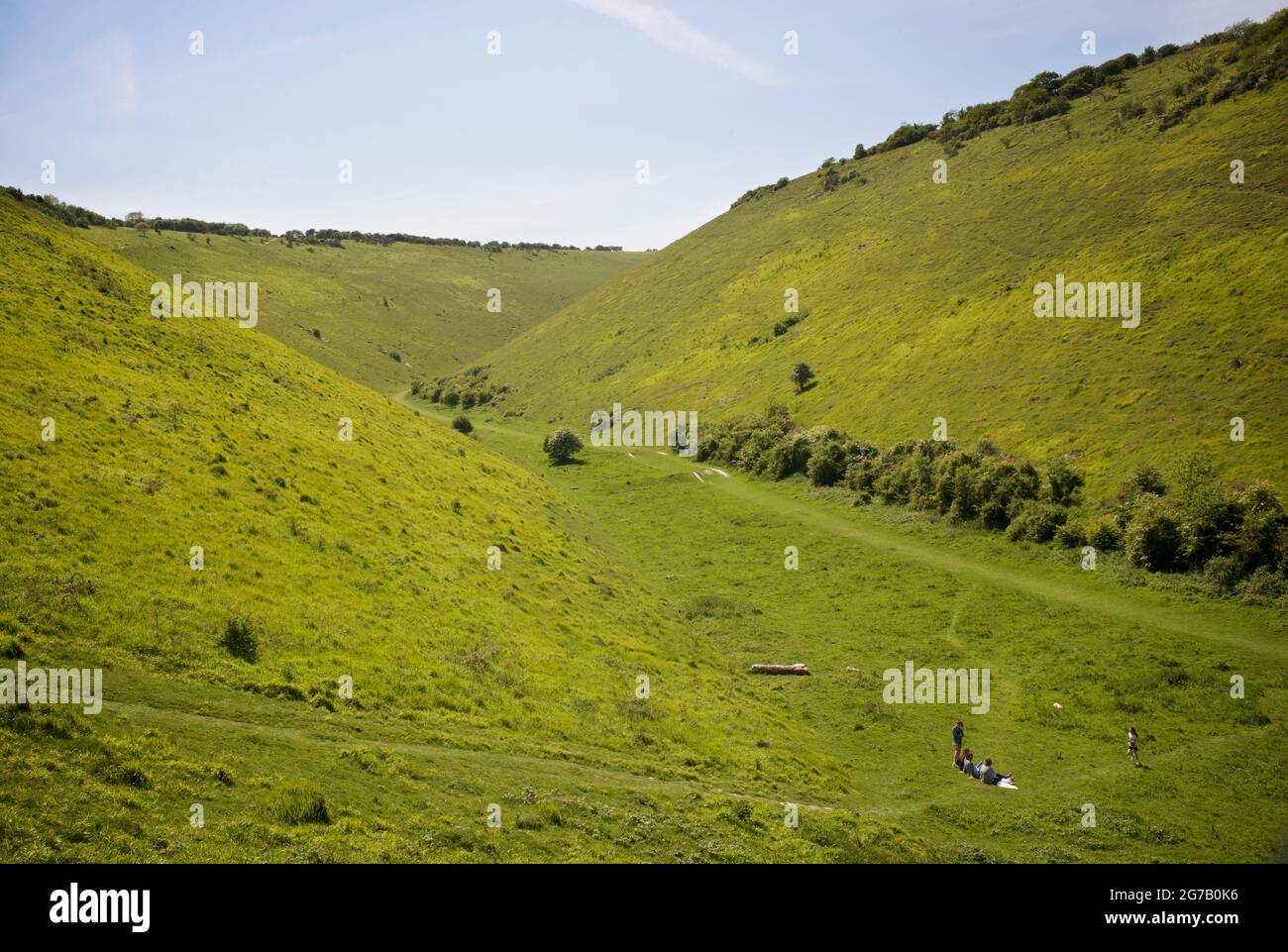 'Devil's Dyke', South Downs National Park, just outside Brighton, England, UK. The Devil's Dyke V-shaped dry valley is the result of solifluction and river erosion Stock Photo