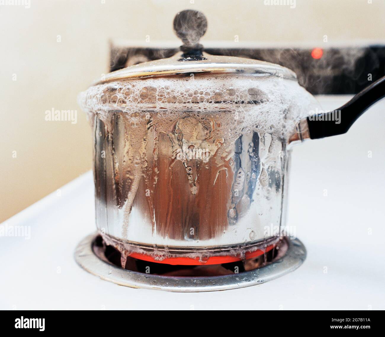 Boiling Water In A Pot On Stove Stock Photo, Picture and Royalty Free  Image. Image 22669605.