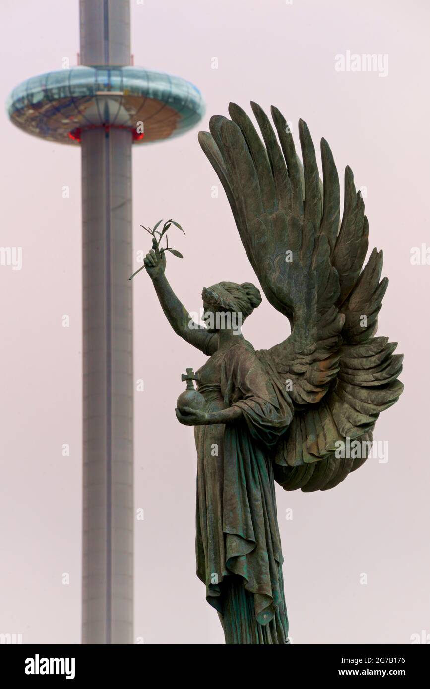 Angel peace statue brighton hove hires stock photography and images