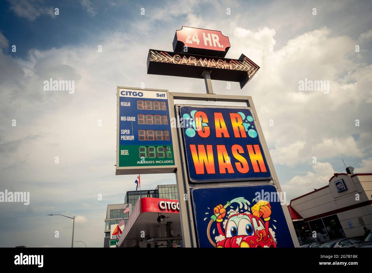 A Citgo gas station in Sunnyside, Queens in New York on Saturday, July 10, 2021. (© Richard B. Levine) Stock Photo