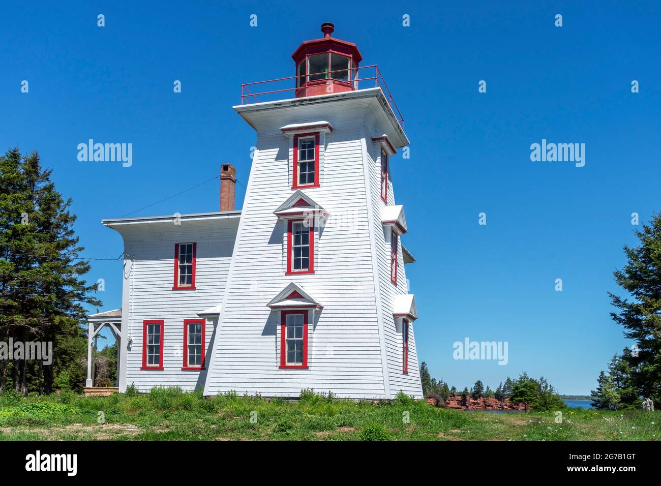Blockhouse Point Lighthouse, Prince Edward Island, Canada Stock Photo
