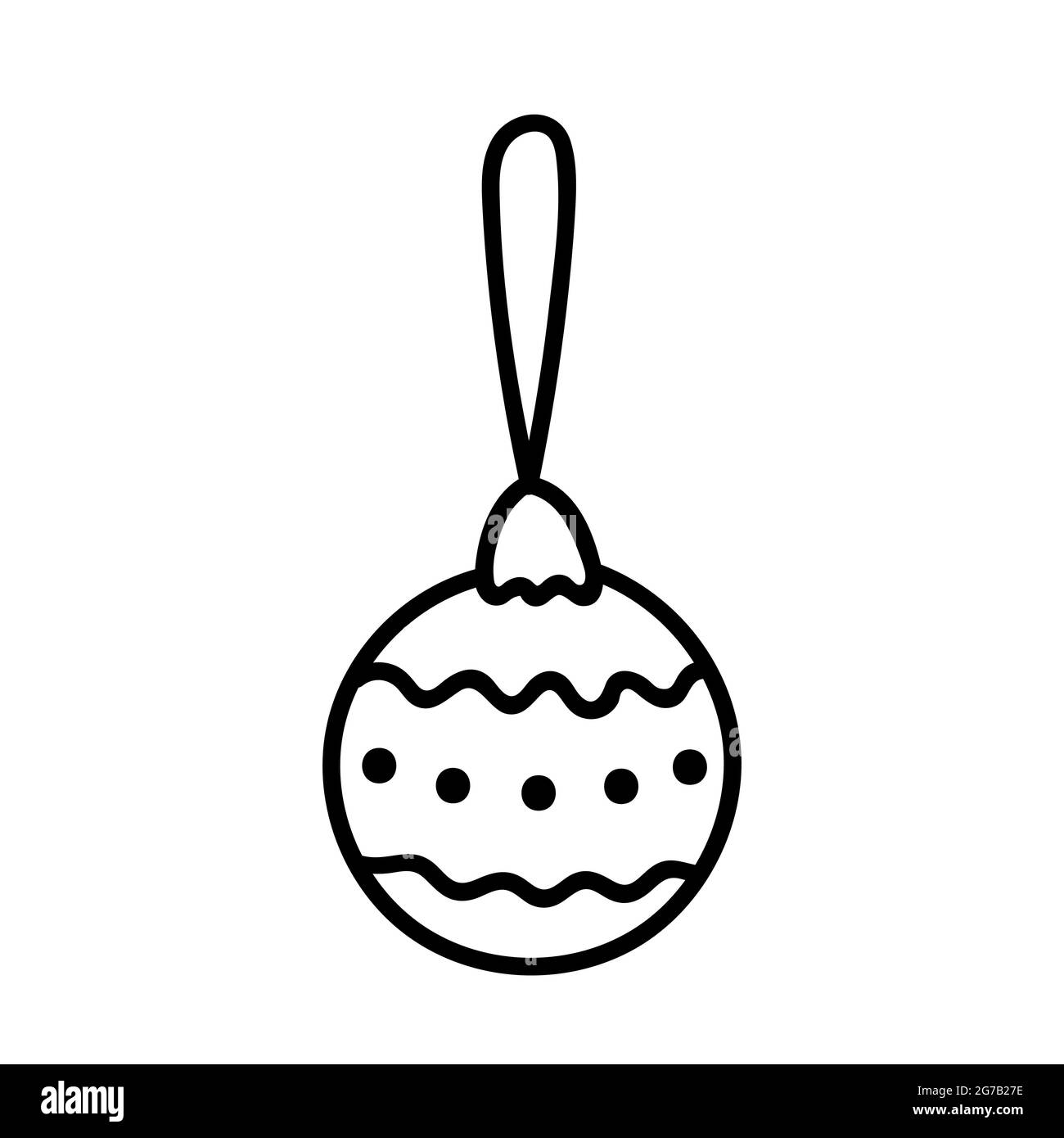 Christmas ball isolated on white background. Simple vector hand-drawn ...