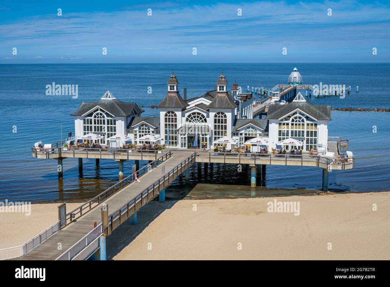 Sellin Pier on the Rügen island at the Baltic Sea, Germany Stock Photo