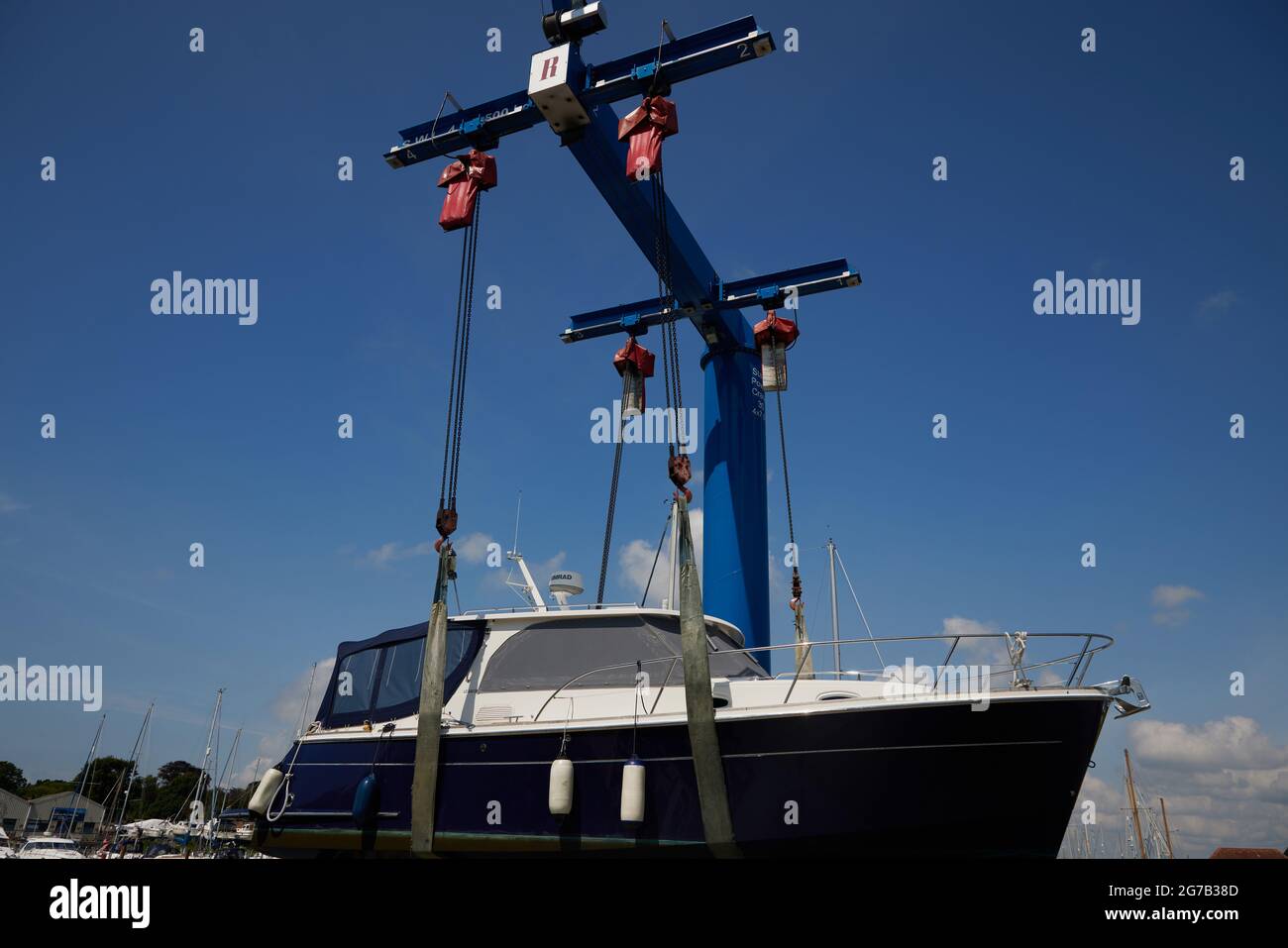 Boat lifting gear Stock Photo Alamy