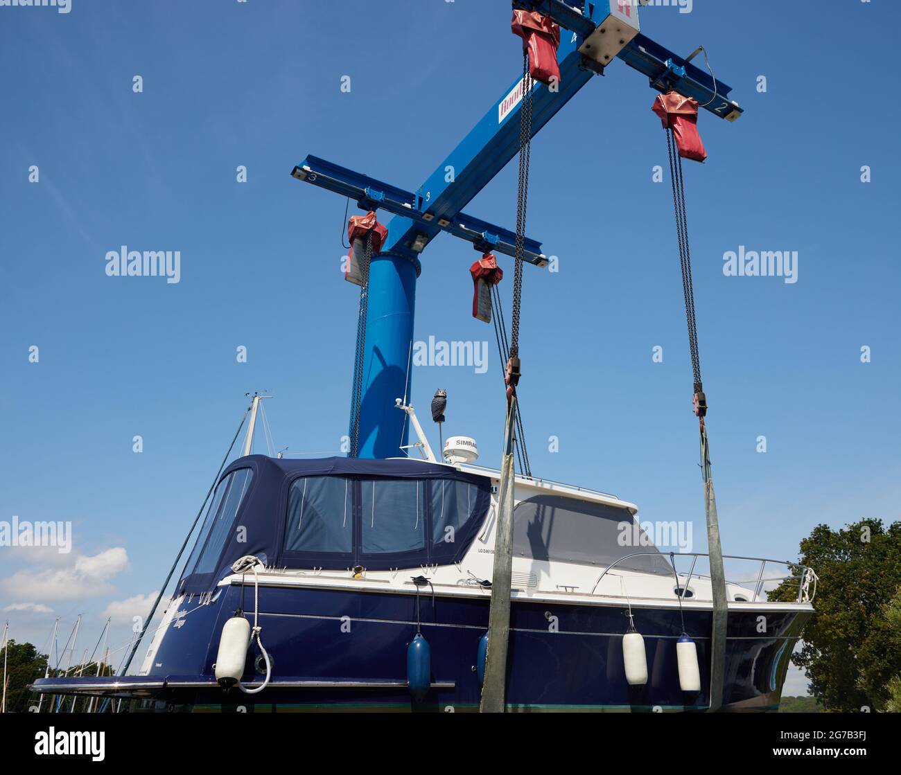 Boat lifting gear Stock Photo Alamy