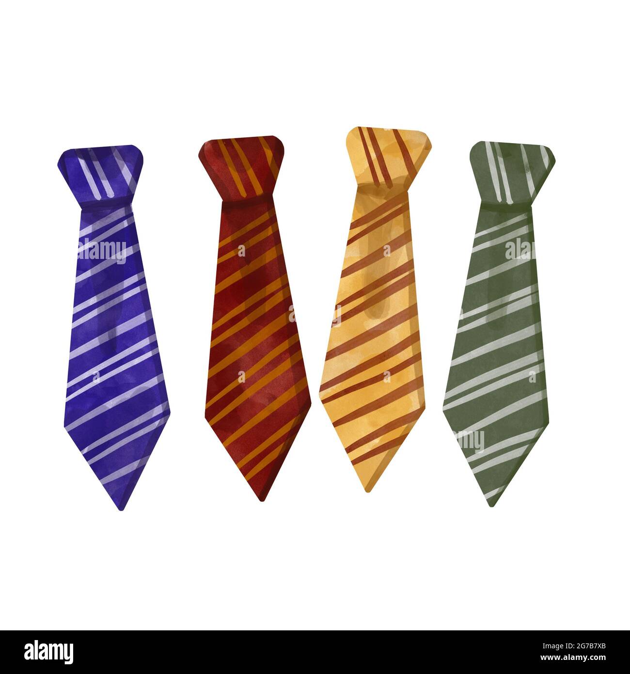 tie in green, blue, yellow and red. school of magic Stock Photo