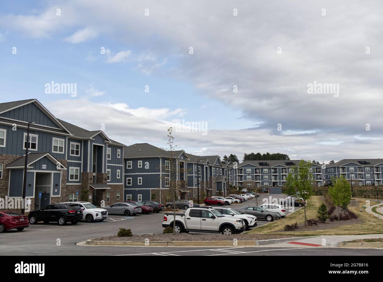 Augusta, Ga USA 03 30 21 Rows of modern apartment buildings with