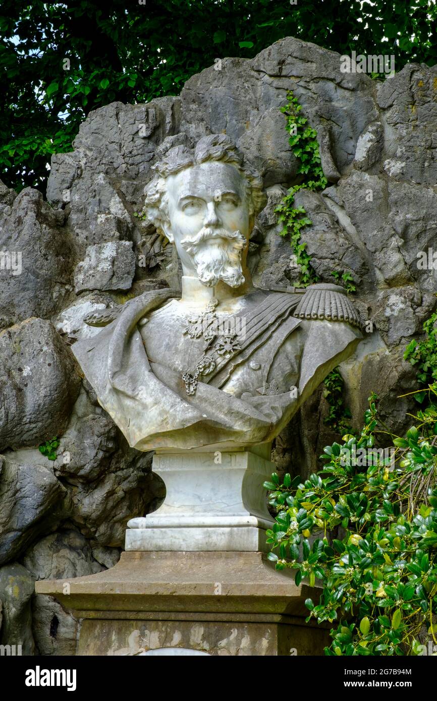 King Ludwig Monument, Ludwig II of Bavaria, Murnau am Staffelsee, Upper Bavaria, Bavaria, Germany Stock Photo