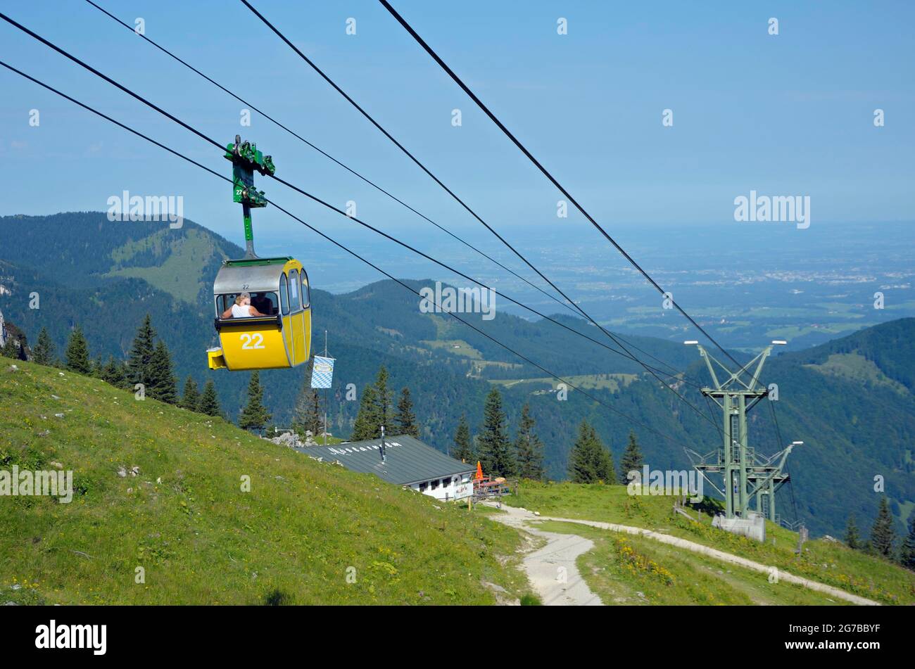 Mountain station of the cable car at the kampenwand hi-res stock