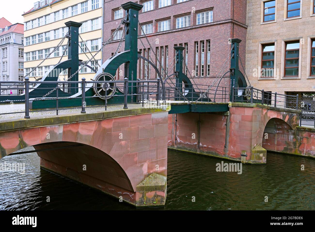Jungfernbruecke, Berlin's oldest preserved bridge from 1798 over the Kupfergraben, Berlin, Germany Stock Photo