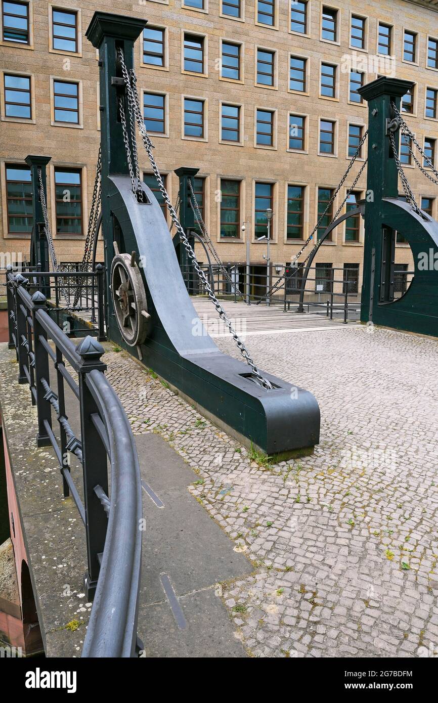 Jungfernbruecke, Berlin's oldest preserved bridge from 1798 over the Kupfergraben, Berlin, Germany Stock Photo