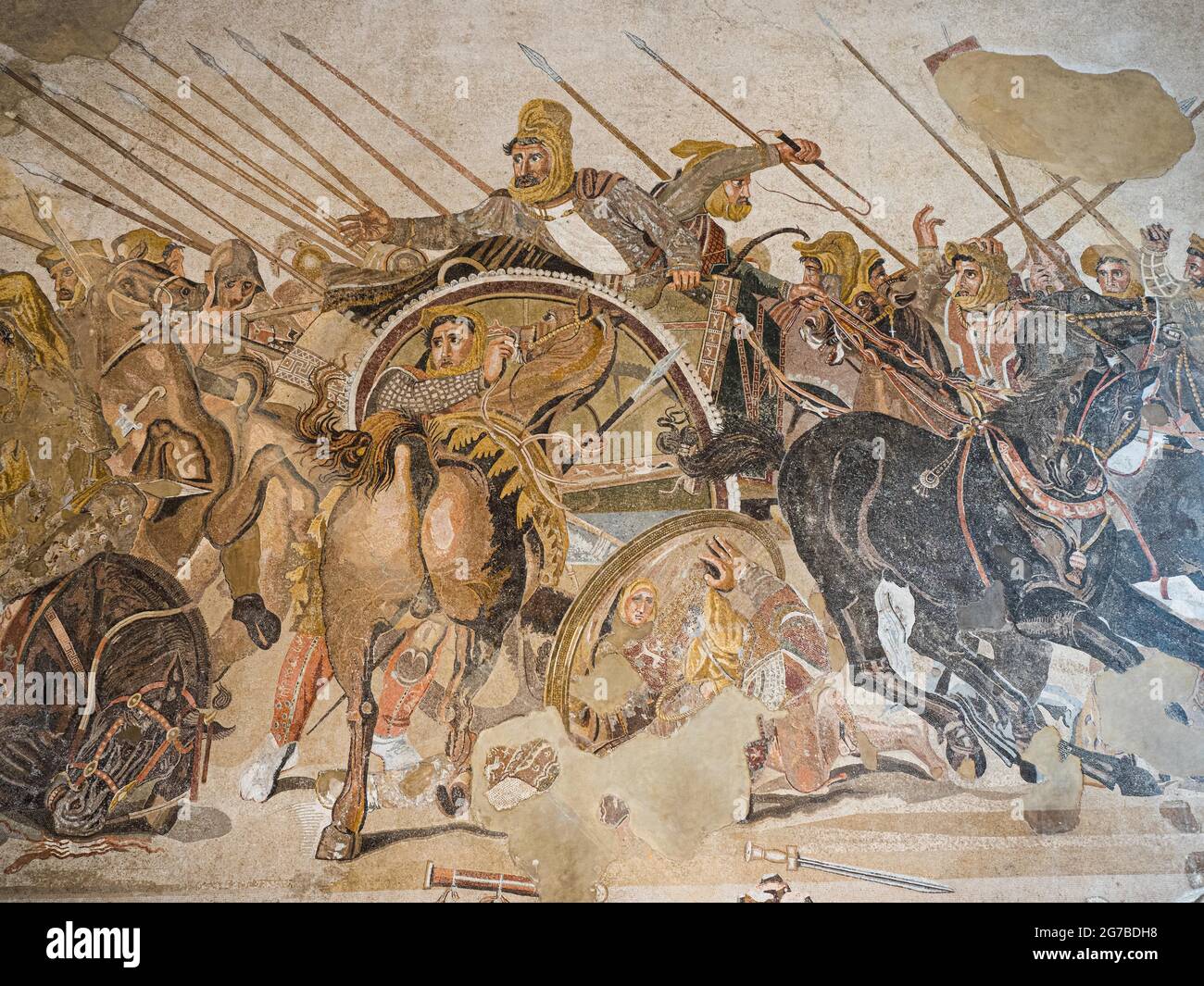 Battle of Alexander, Alexander Mosaic, Museu Archeologico Nazionale, National Archaeological Museum, Naples, Italy Stock Photo