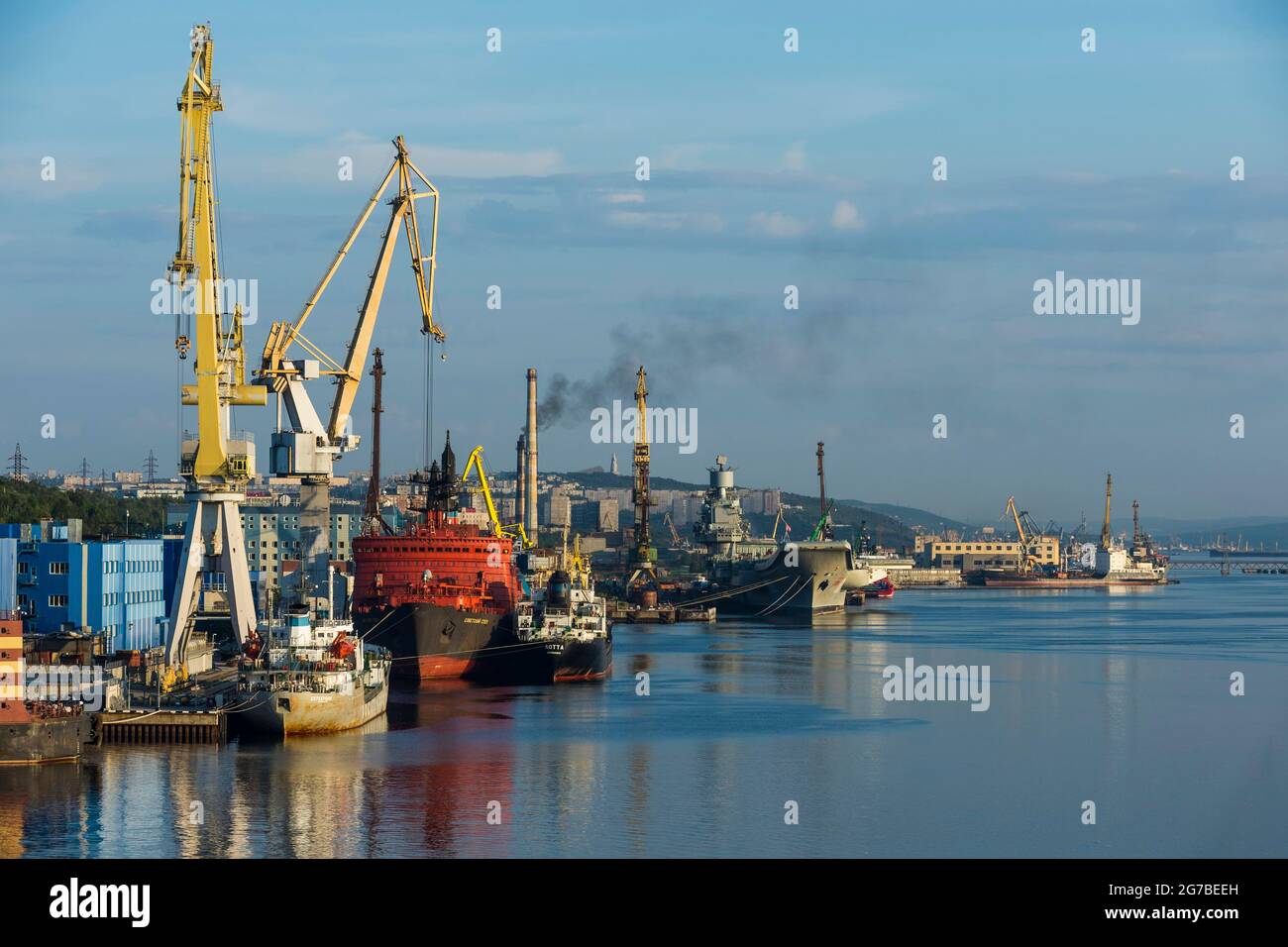 The harbour of Murmansk, Russia Stock Photo
