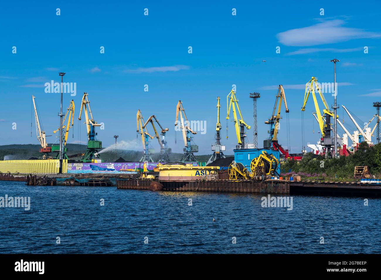 The port of Murmansk, Russia Stock Photo