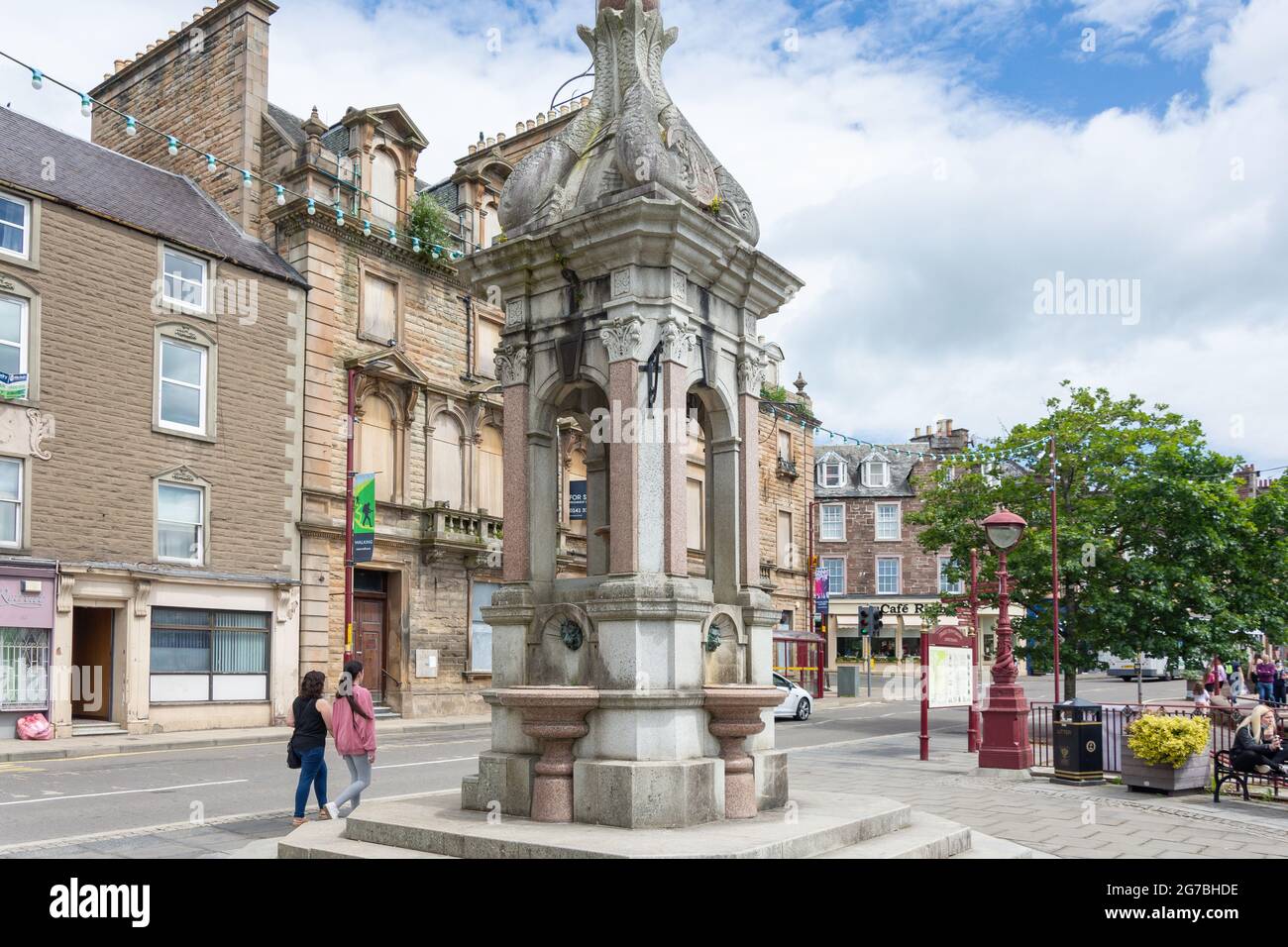 Murray Fountain, James Square, High Street, Crieff, Perth and Kinross, Scotland, United Kingdom Stock Photo
