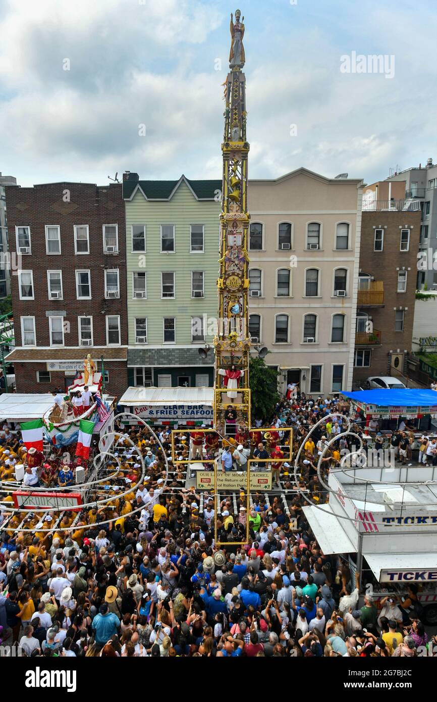 Thousands of people attend the Giglio Feast of Our Lady of Mount Carmel, in the Williamsburg