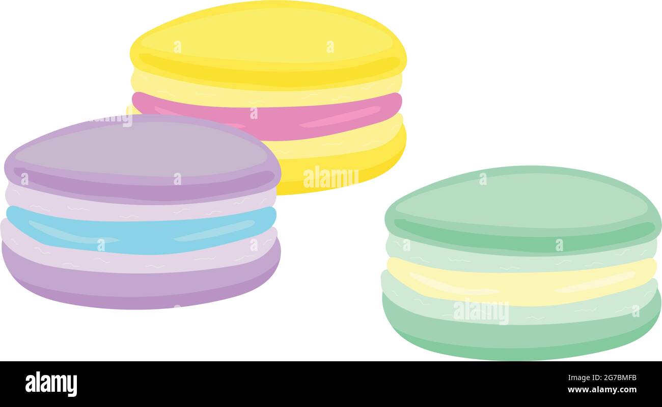 Realistic multicolored cupcakes on a white background - Vector illustration Stock Vector