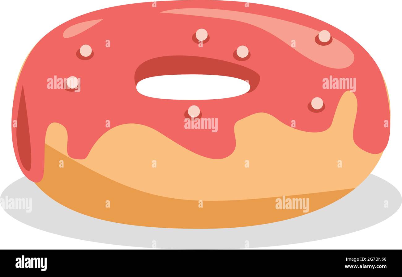 Realistic round donut on white background - Vector illustration Stock Vector