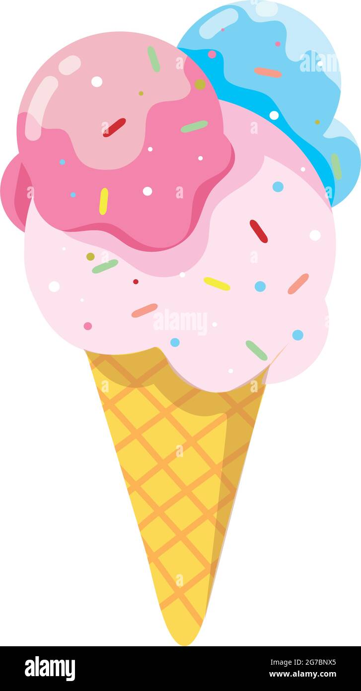 Realistic ice cream on white background Vector illustration Stock