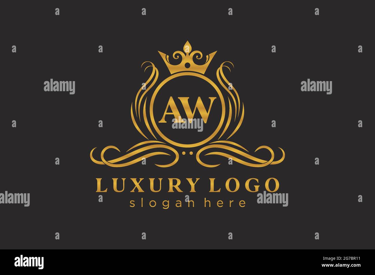 AW Letter Royal Luxury Logo template in vector art for Restaurant ...