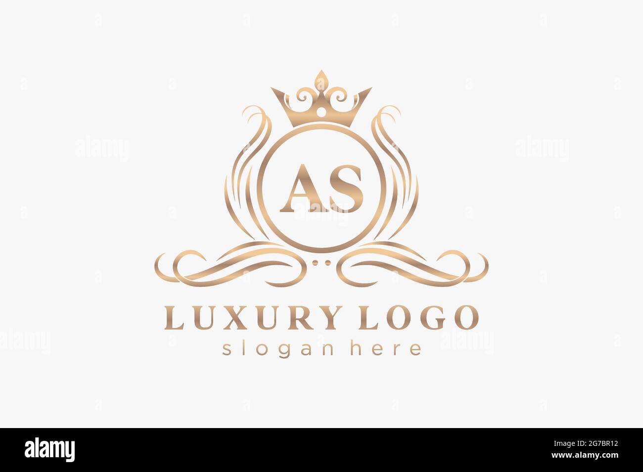 AS Letter Royal Luxury Logo template in vector art for Restaurant, Royalty, Boutique, Cafe, Hotel, Heraldic, Jewelry, Fashion and other vector illustr Stock Vector