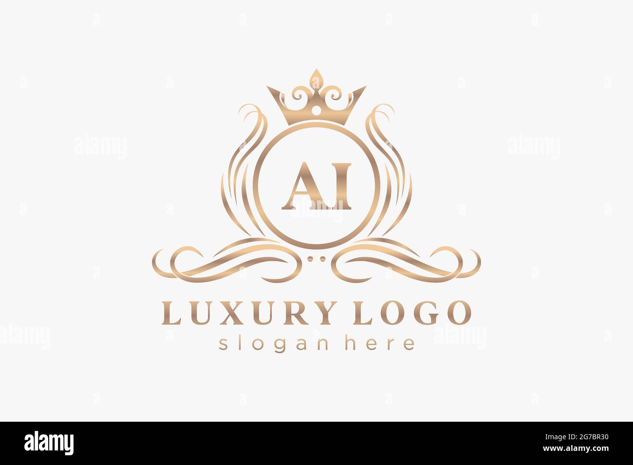 AI Letter Royal Luxury Logo template in vector art for Restaurant, Royalty, Boutique, Cafe, Hotel, Heraldic, Jewelry, Fashion and other vector illustr Stock Vector