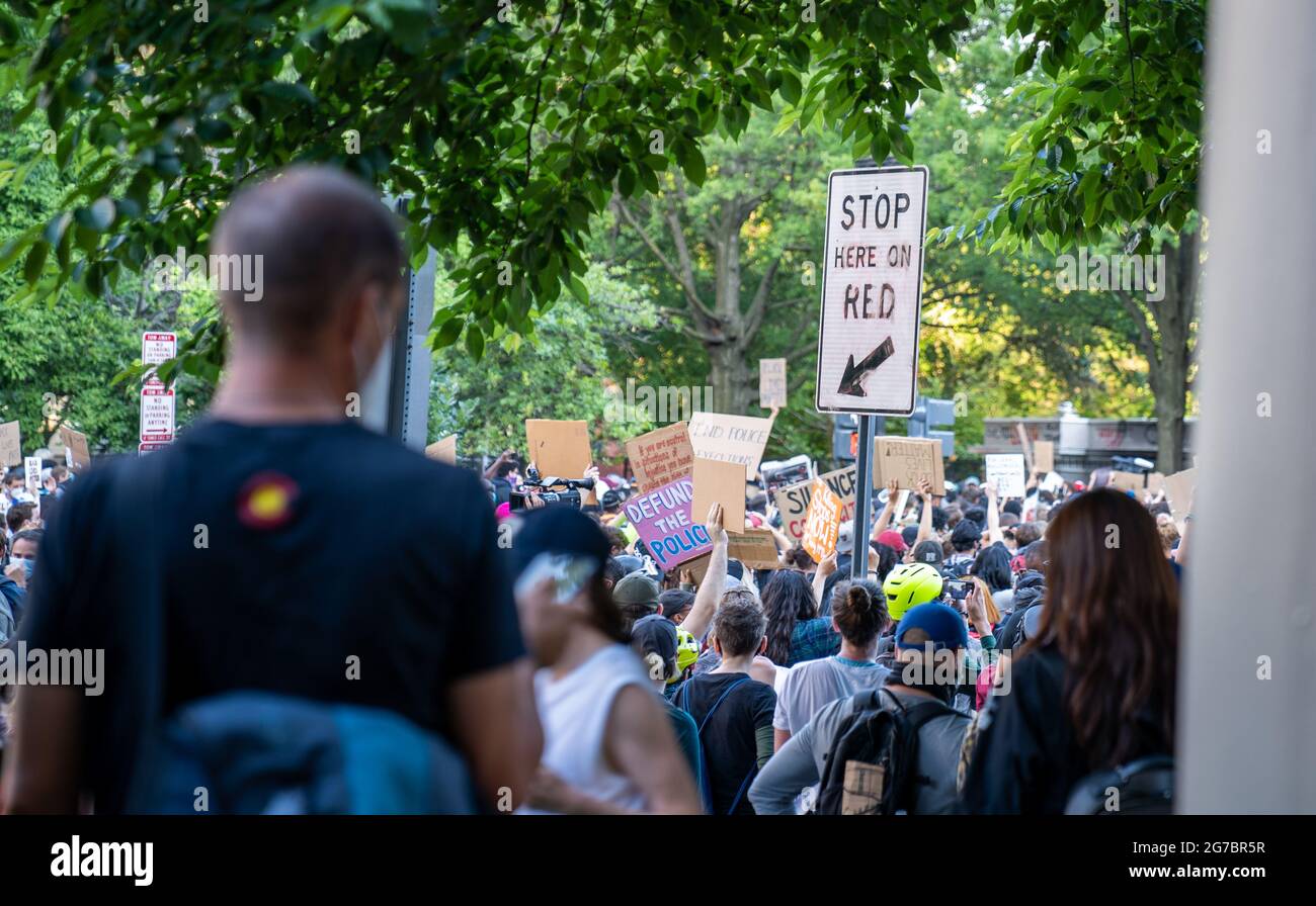 Fifth Day of Black Lives Matter Protests in Layfette Square in Washington DC on June 2, 2020 Stock Photo