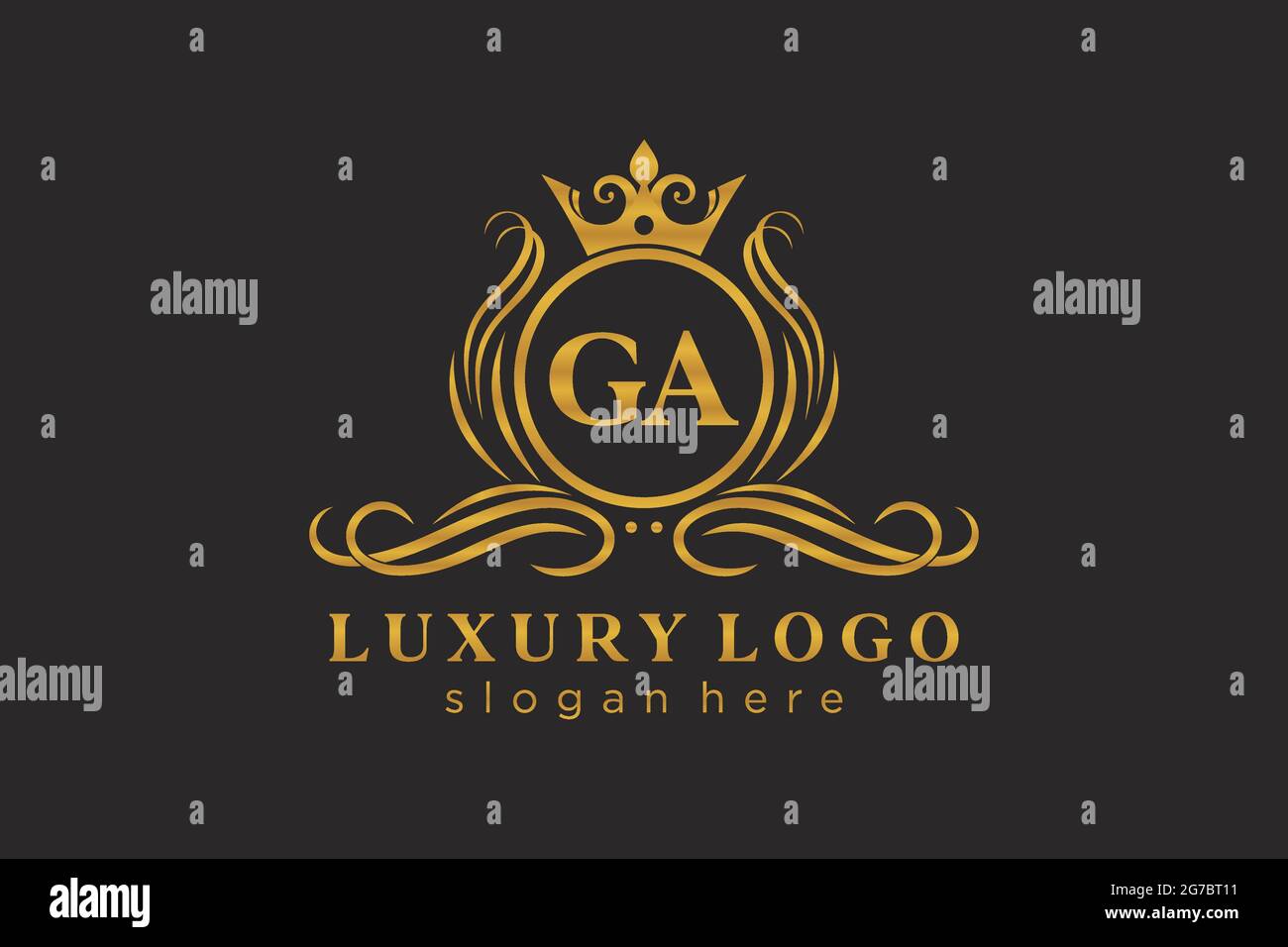 GA Letter Royal Luxury Logo template in vector art for Restaurant ...