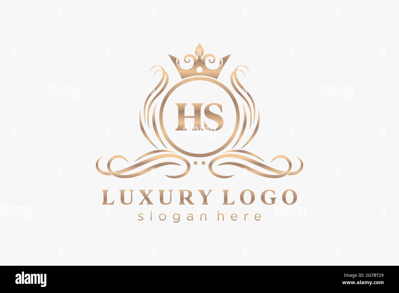 HS Letter Royal Luxury Logo template in vector art for Restaurant