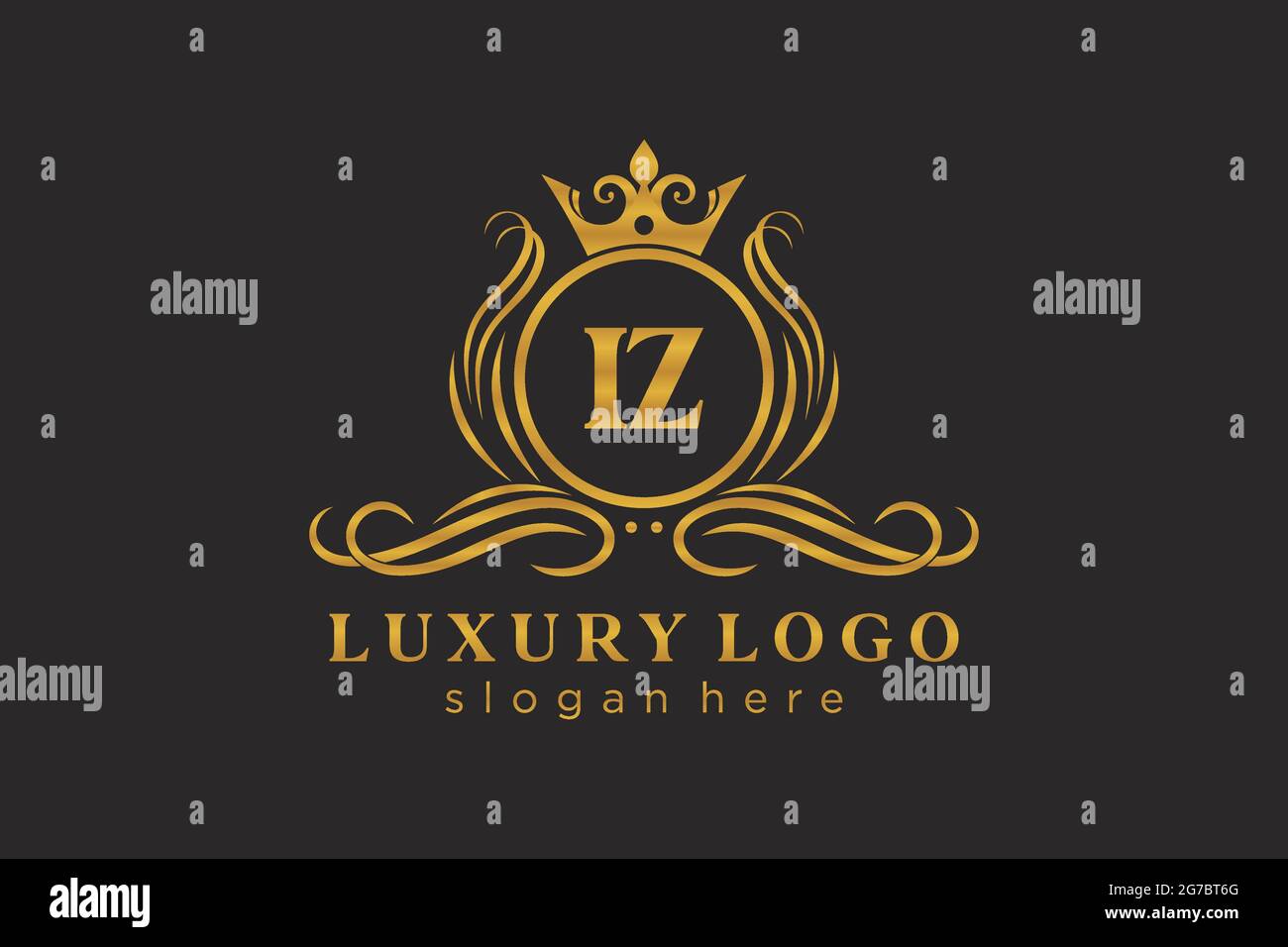 IZ Letter Royal Luxury Logo template in vector art for Restaurant ...