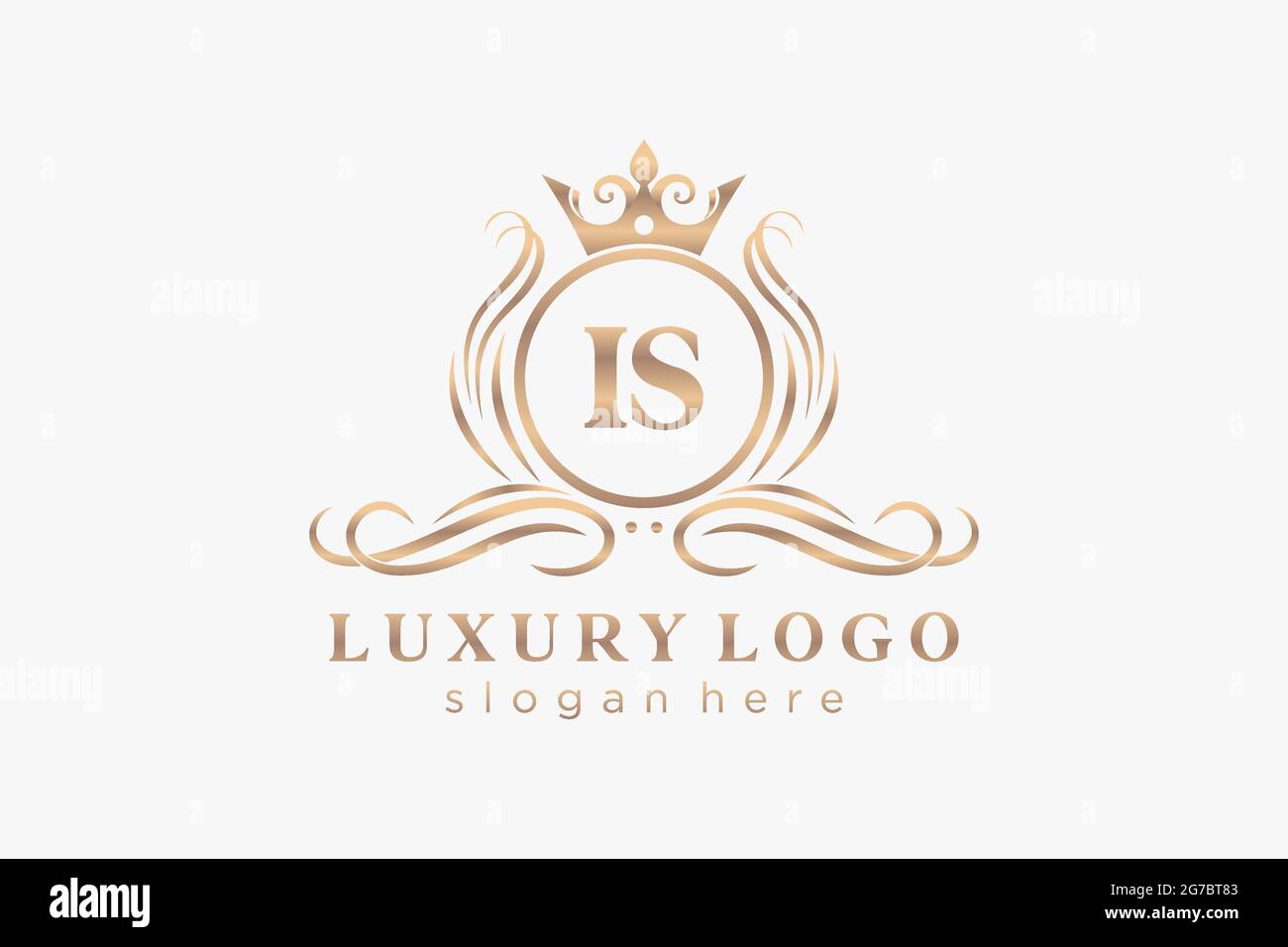 IS Letter Royal Luxury Logo template in vector art for Restaurant, Royalty, Boutique, Cafe, Hotel, Heraldic, Jewelry, Fashion and other vector illustr Stock Vector