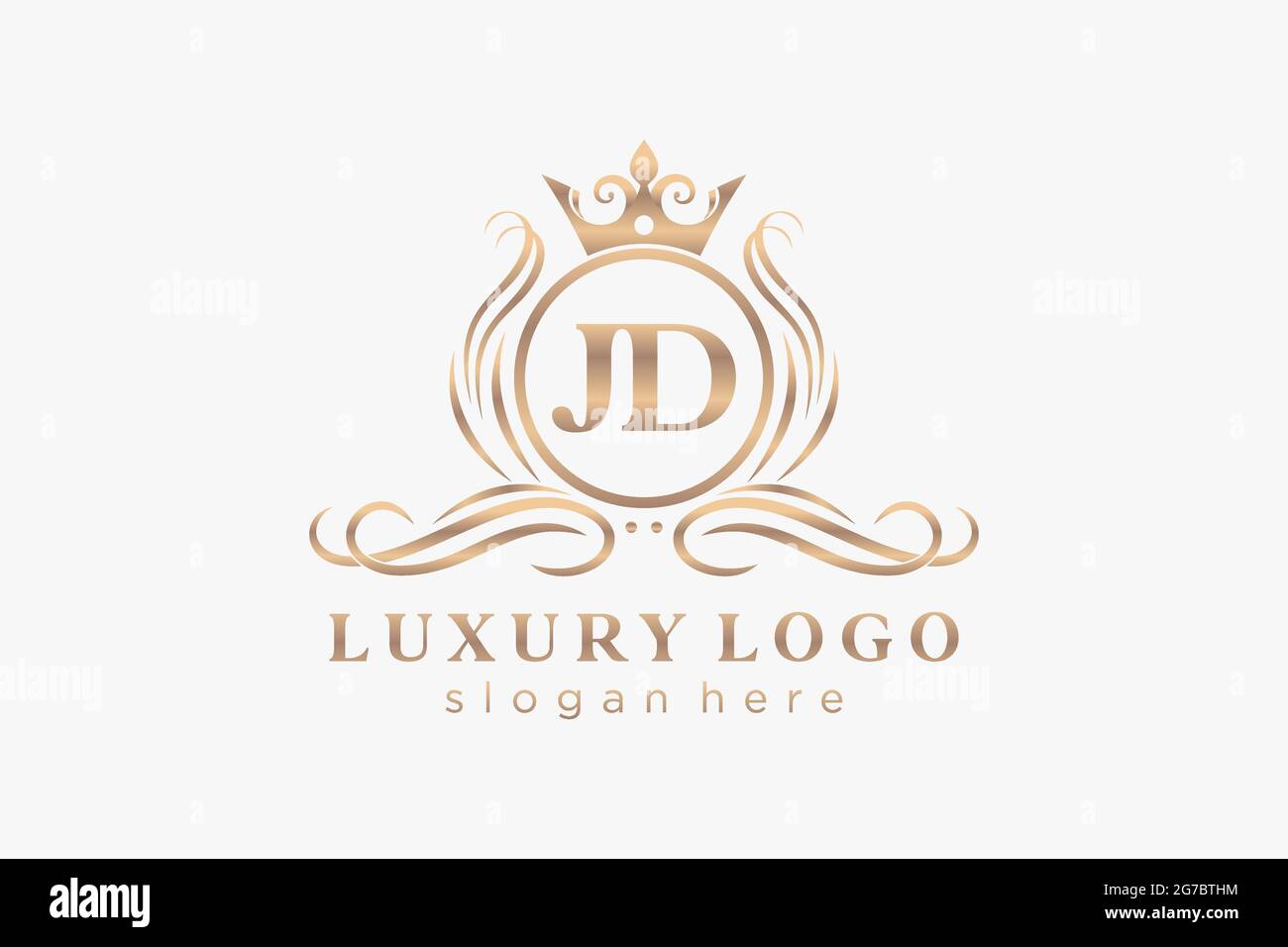 JD Letter Royal Luxury Logo template in vector art for Restaurant, Royalty, Boutique, Cafe, Hotel, Heraldic, Jewelry, Fashion and other vector illustr Stock Vector