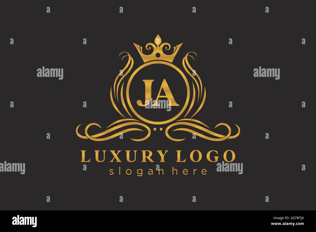 JA Letter Royal Luxury Logo template in vector art for Restaurant ...