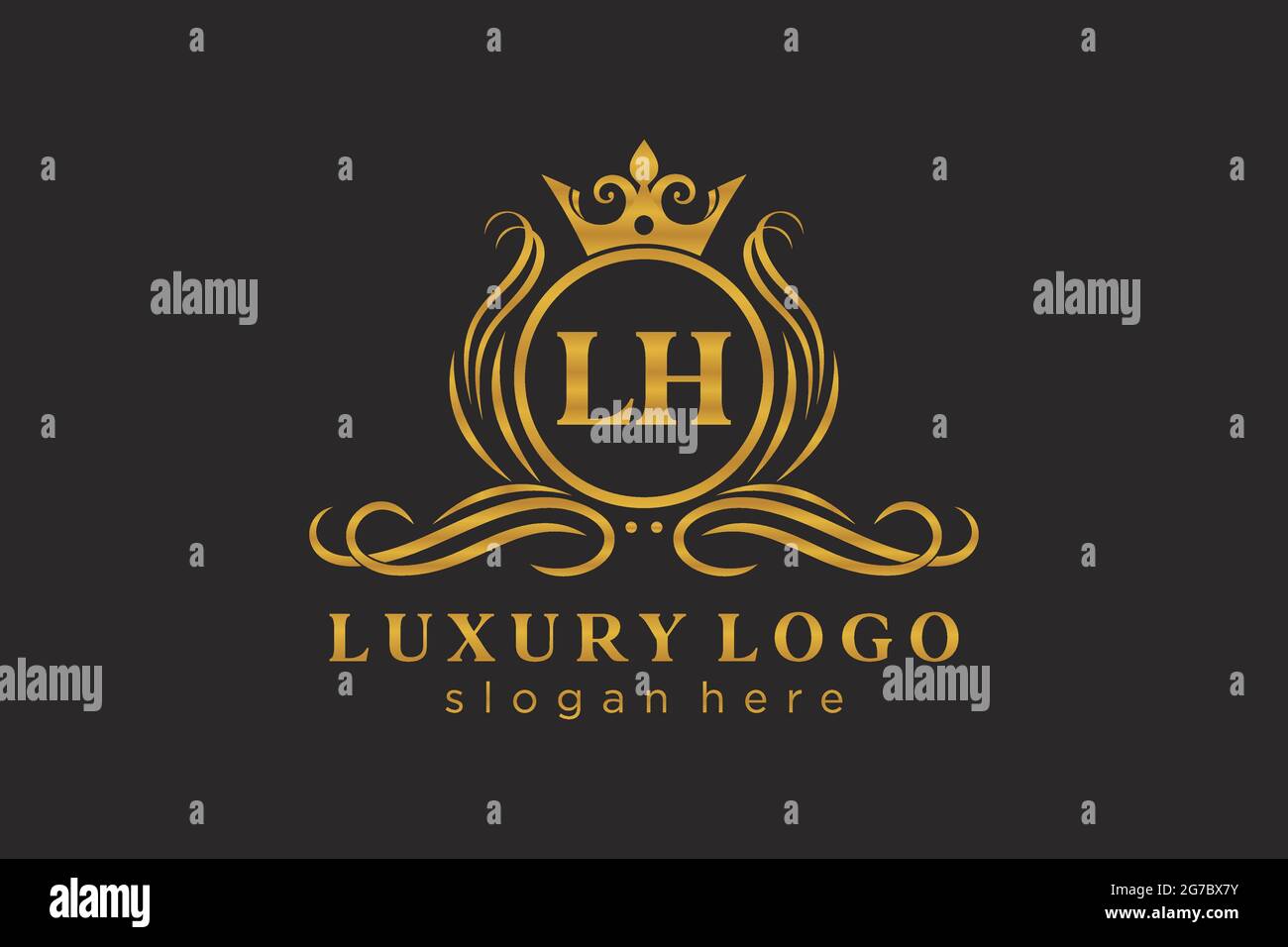 LH Letter Royal Luxury Logo template in vector art for Restaurant ...