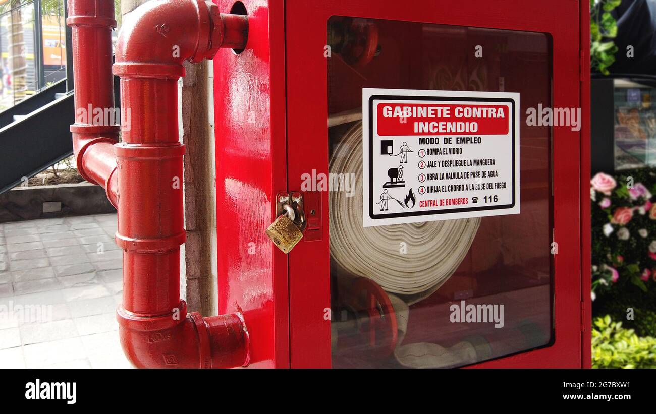 hidrantes o bocas de incendio rojo, Bomberos Stock Photo