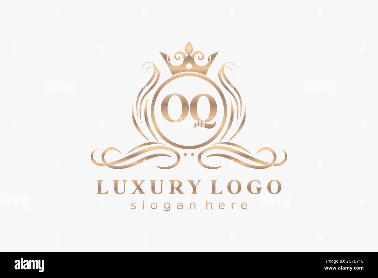 OQ Letter Royal Luxury Logo template in vector art for Restaurant, Royalty, Boutique, Cafe, Hotel, Heraldic, Jewelry, Fashion and other vector illustr Stock Vector