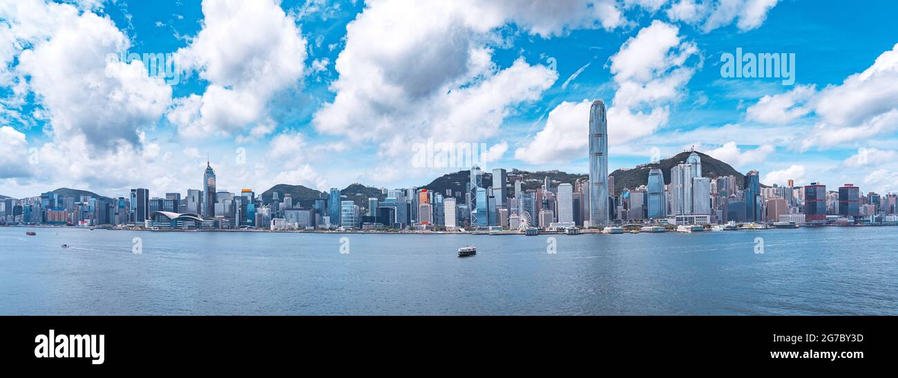 Panorama of Victoria Harbor of Hong Kong Stock Photo - Alamy