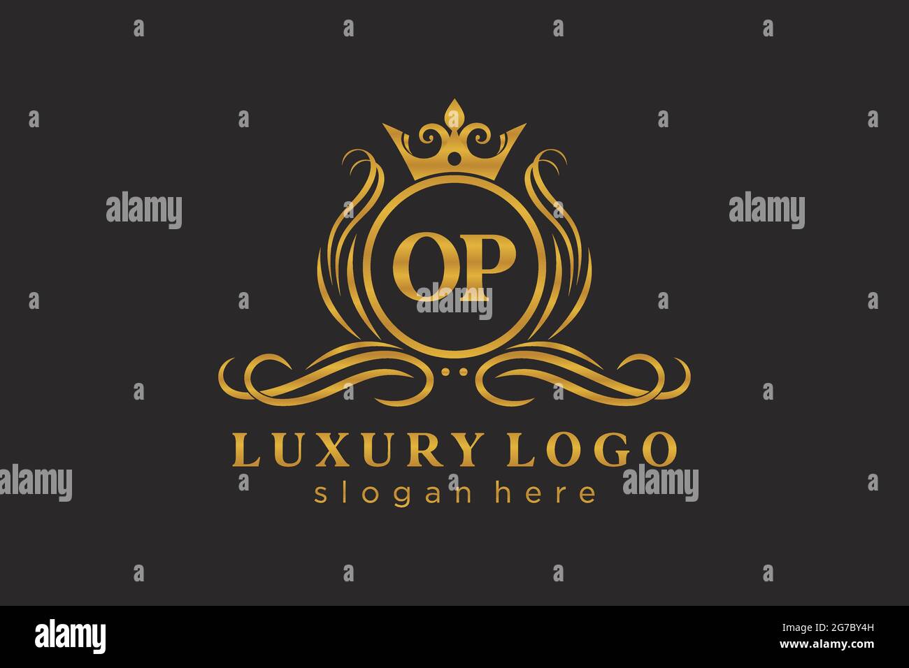 OP Letter Royal Luxury Logo template in vector art for Restaurant ...
