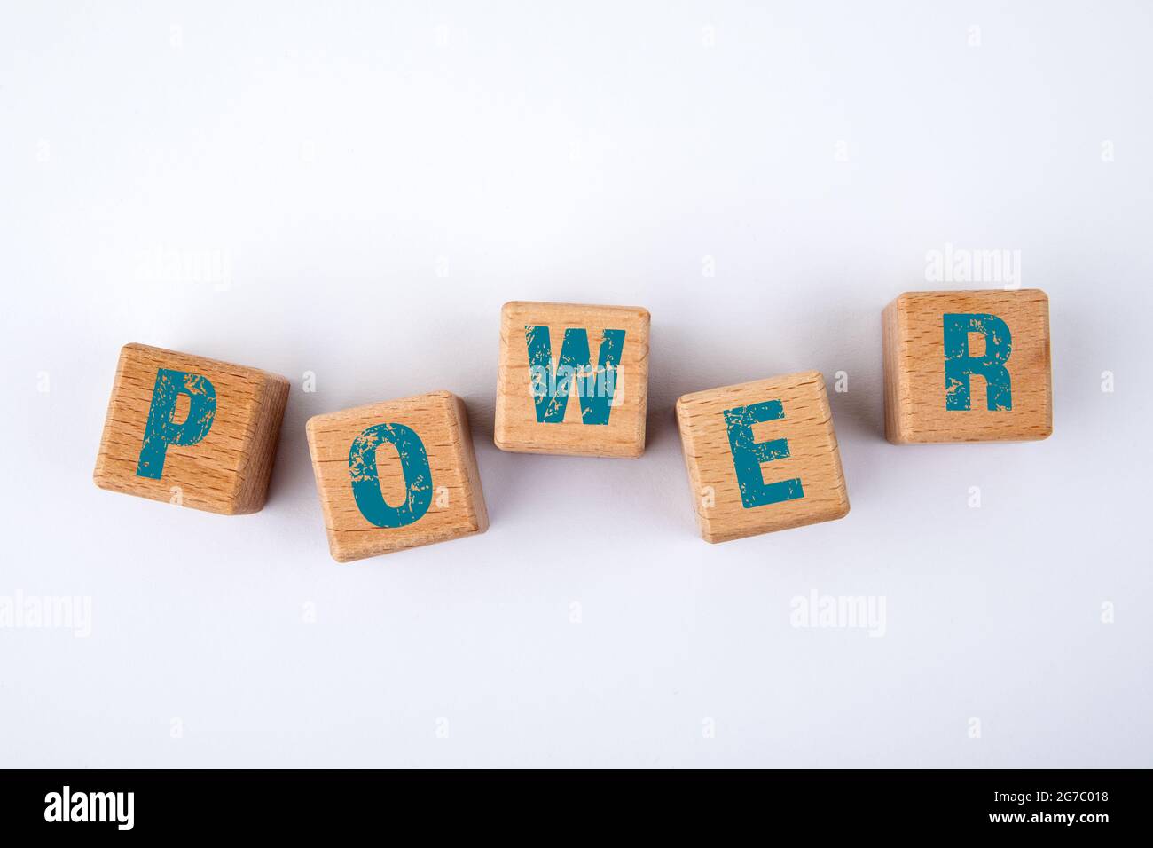 POWER CONCEPT. Wooden blocks with text on a white background Stock ...