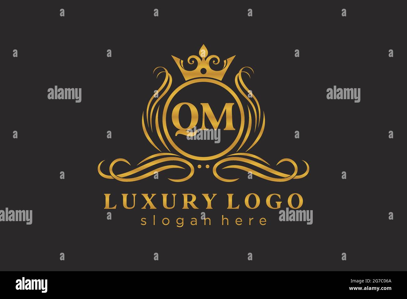 QM Letter Royal Luxury Logo template in vector art for Restaurant ...